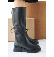 Women's spring-autumn black leather boots Emirro 12