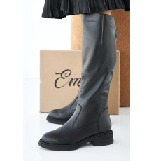 Women's spring-autumn black leather boots Emirro 263 Jasmin